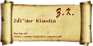 Zádor Klaudia névjegykártya